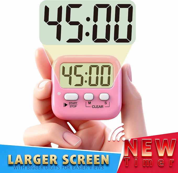 Antonki 2 Pack Digital Timer for Kids, Magnetic Countdown Kitchen Timers for - Image 5