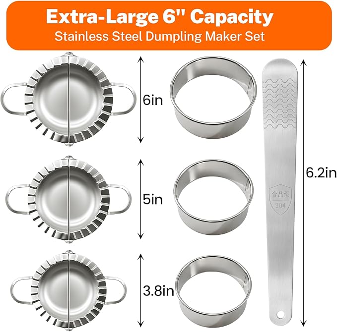 3-in-1 Stainless Steel Dumpling & Empanada Maker Set | Professional Press Mold - Image 2