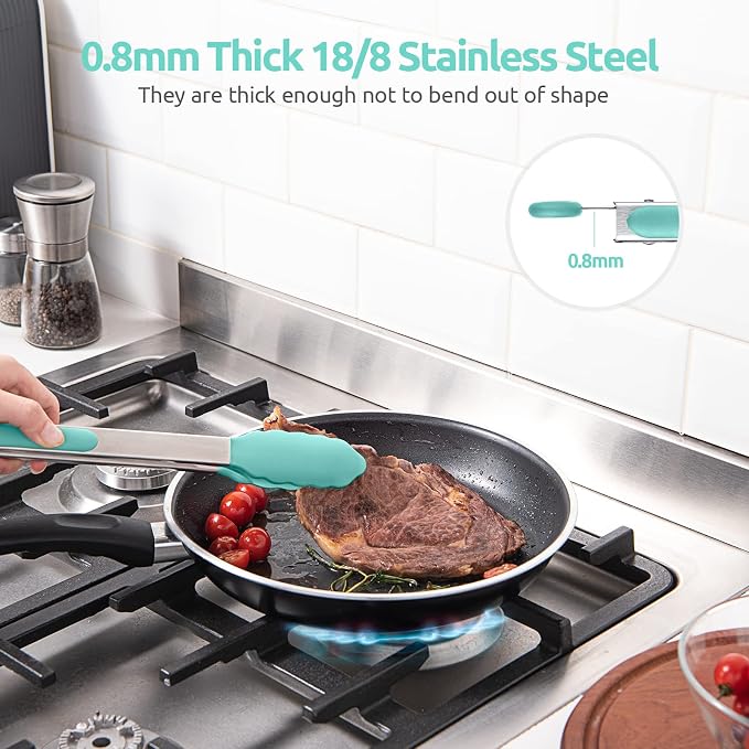 600ºF Heat Resistant Kitchen Tongs: U-Taste 12 in Large Silicone Cooking Tong - Image 5