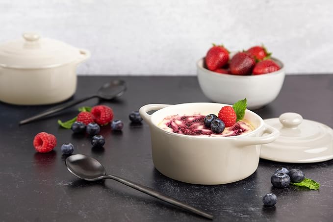 Kook Ceramic Mini Cocotte Set, Small Casserole Dishes - Image 6