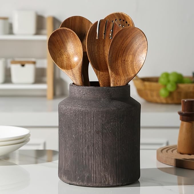 Farmhouse Ceramic Farmhouse Kitchen Utensil Holder by Unknown