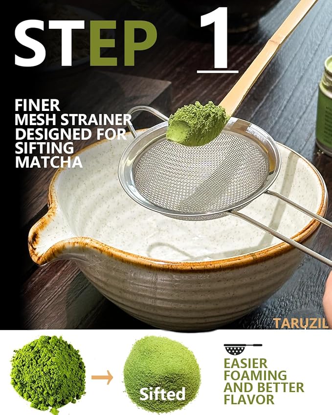 Taruzil Matcha Whisk Set with Matcha Bowl, Matcha Bamboo Whisk, Matcha Whisk - Image 3
