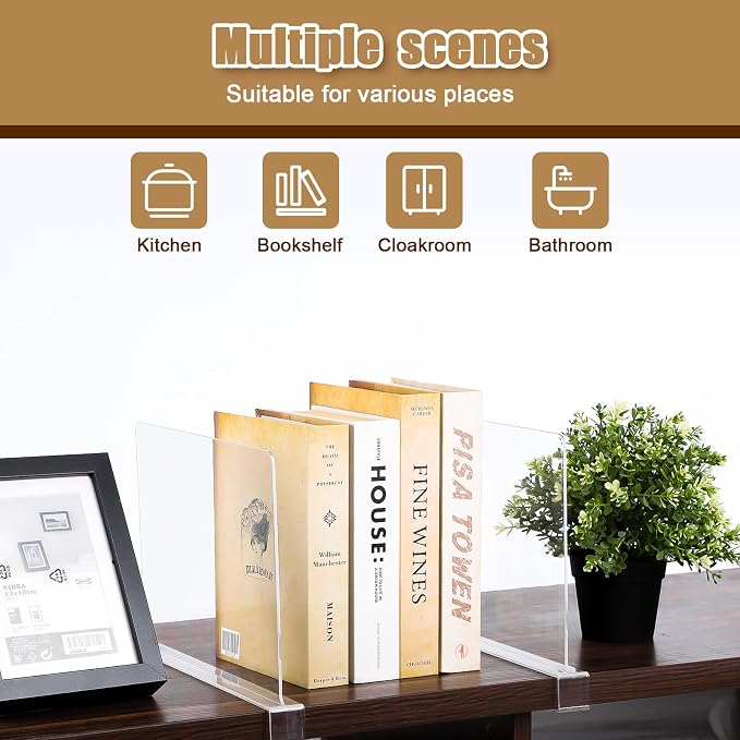 xydstay 12 Pack Acrylic Shelf Dividers - Image 6