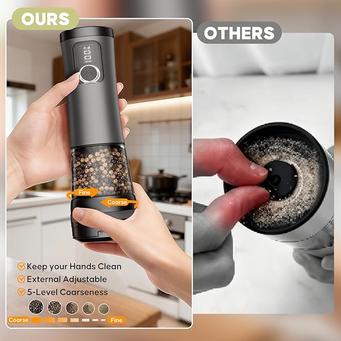 Electric Salt and Pepper Grinder Set - Image 3