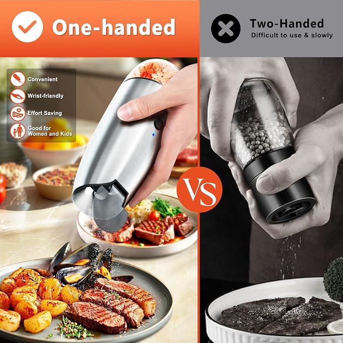 Electric Salt and Pepper Grinder Set: - Image 3