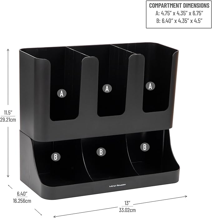 Mind Reader Cup and Condiment Station, 13 Inch Countertop Coffee Bar Organizer - Image 3