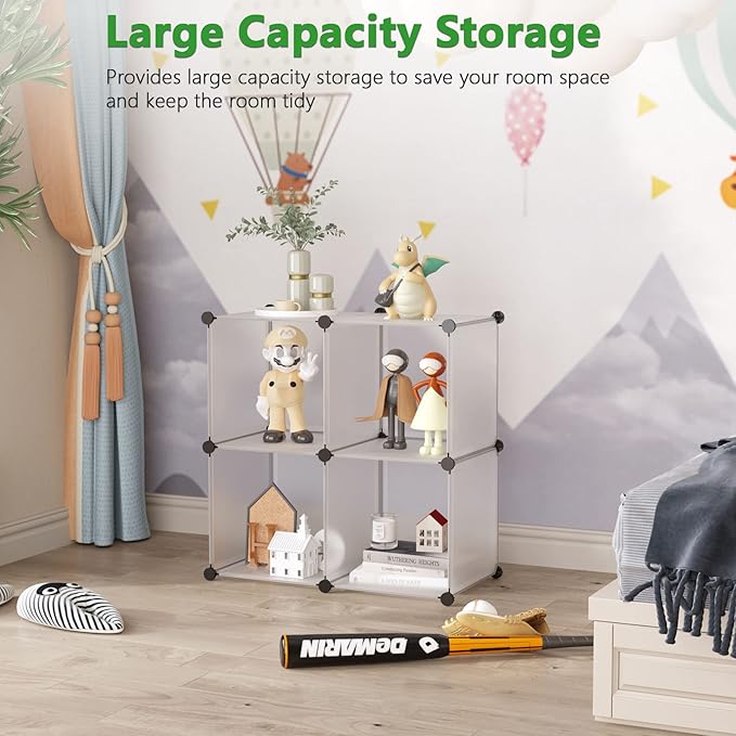 C&AHOME Cube Storage Organizer, 4-Cube Shelving Units, DIY Closet Storage - Image 2