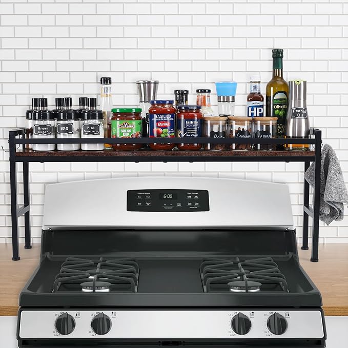 Spice Rack Shelf for Kitchen Stove，Stove Top Shelf by WESLINKEJI