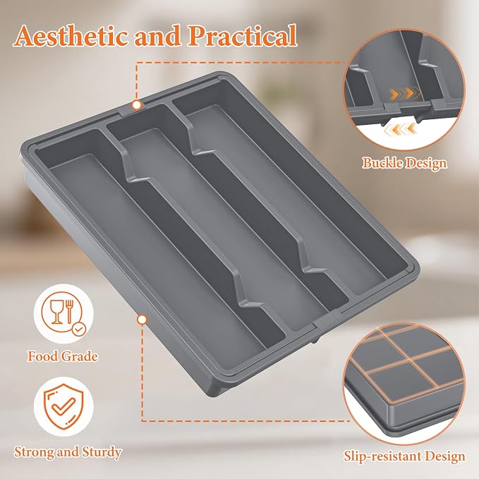 Silverware Organizer, Expandable Utensil Drawer Organizer - Image 6