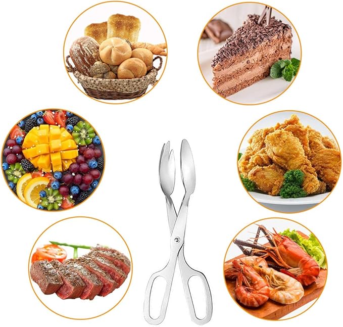 2 PACK Buffet Tongs, Stainless Steel Salad Tongs, Serving Tongs - Image 5