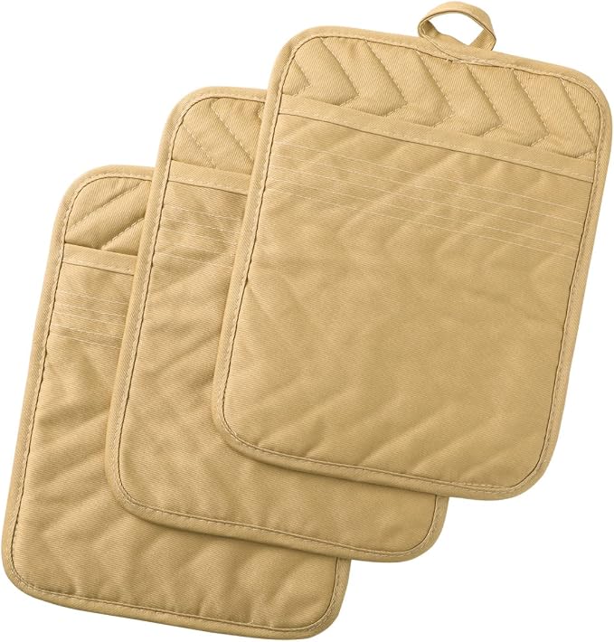 Anyi Pot Holders and Oven Mitts 7" X 9" Heat Resistant Cotton Pocket Pot Holder by Unknown