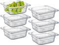 CURTA 6-Pack 1/6 Size 2.5" Deep NSF Polycarbonate Food Pans | Dishwasher & by CURTA