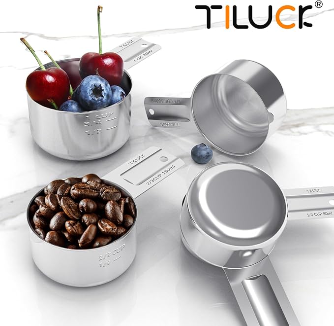 TILUCK Stainless Steel Measuring Cups & Spoons Set, Cups and Spoons, Kitchen - Image 6