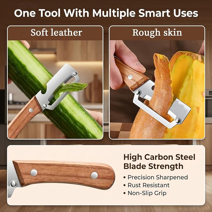 2 Pack Multifunctional Vegetable Peeler, Stainless Steel Blade - Image 7
