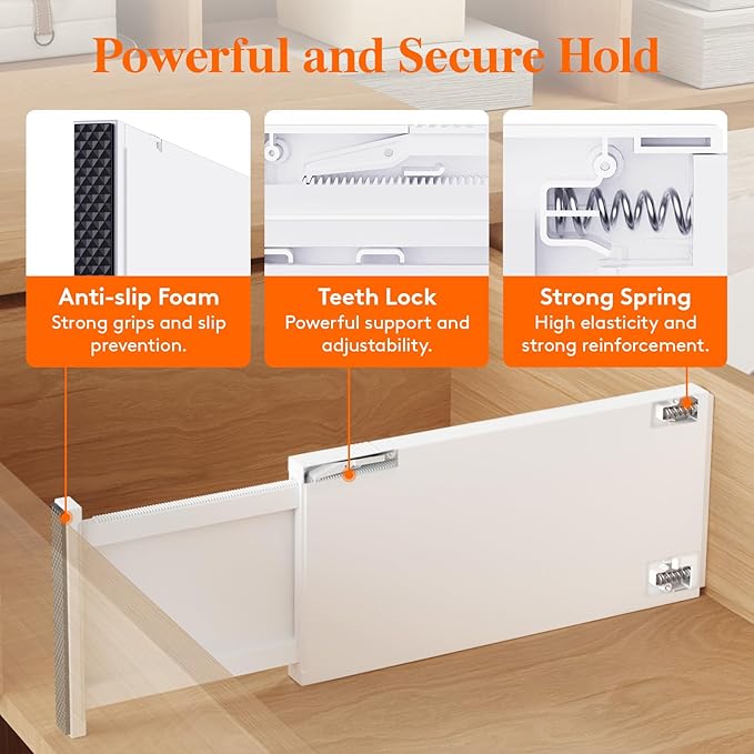 Lifewit 16 Pack 6" High Drawer Dividers 34-56cm/13.5-22" Adjustable Drawer - Image 3