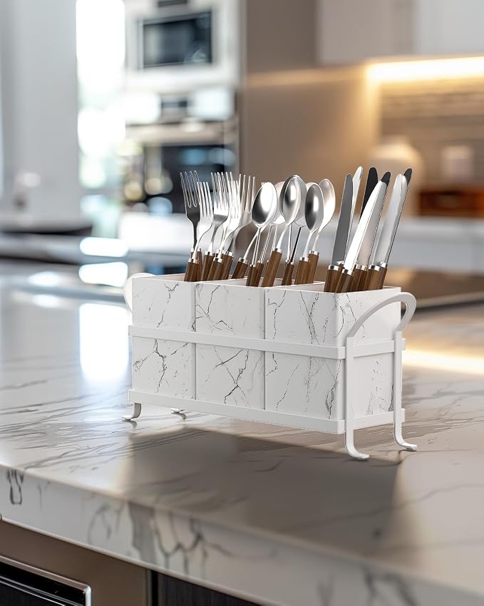 Marble Utensil Holder for Countertop - Image 4