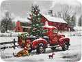Red Truck Christmas Dish Drying Mat by Aytipun