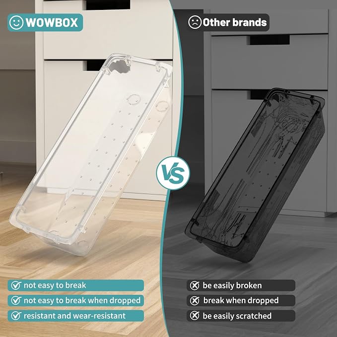 WOWBOX 24 PCS Clear Plastic Drawer Organizer Set, 4 Sizes Desk Drawer - Image 4