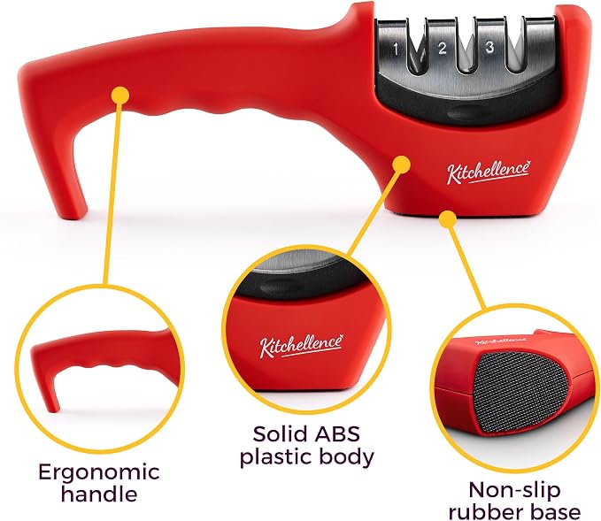 4-in-1 Kitchen Knife Accessories: 3-Stage Knife Sharpener Helps Repair - Image 3