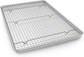 Half Sheet Pans with Rack Set, 13 Inch Commercial Quality Baking Sheet Pan Set by EWFEN