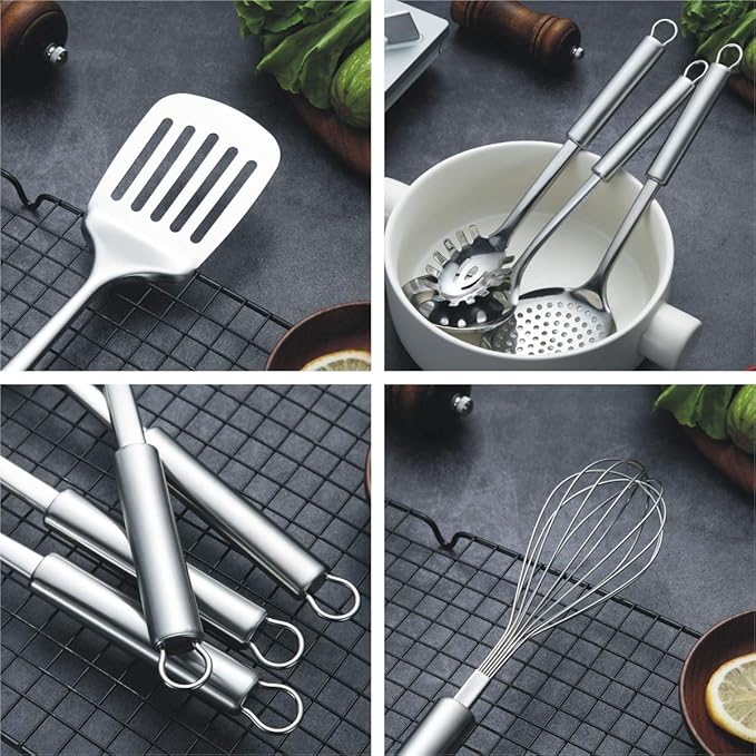 Berglander Cooking Utensil Set 13 Piece Stainless Steel Kitchen Tool Set - Image 6