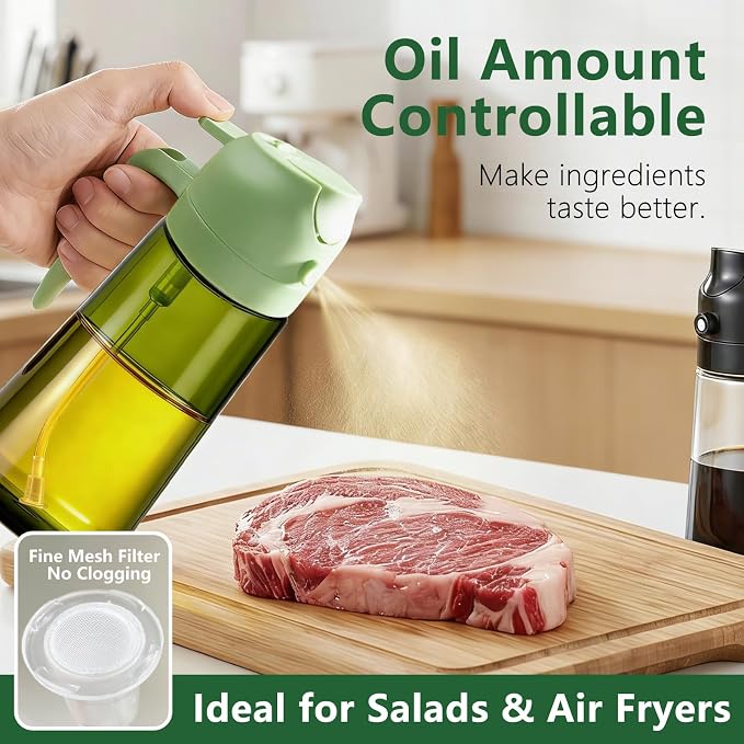 2-Pack Olive Oil Sprayer & Dispenser Bottle - Image 2