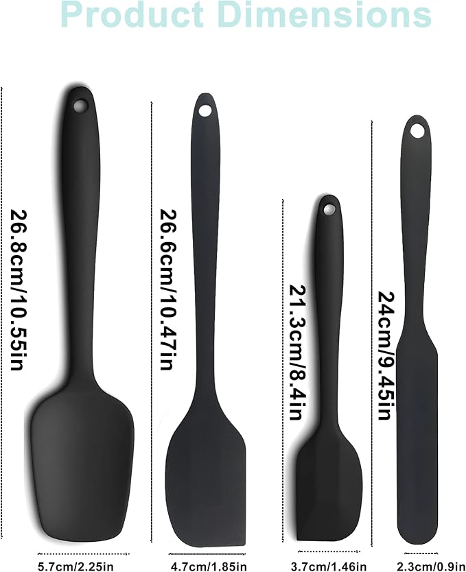 4 Pcs Silicone Spatula, Food Grade Rubber Spatula, Spatulas Silicone Heat - Image 2