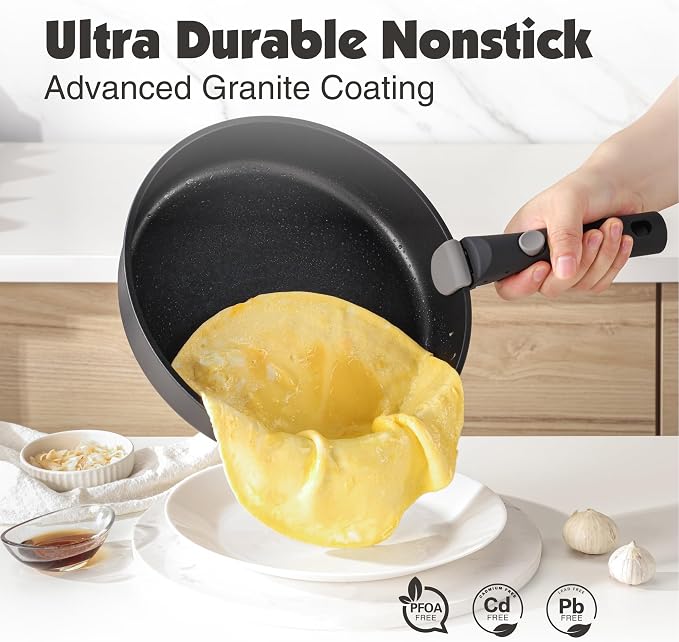 SENSARTE 24 Piece Pots and Pans Set, Nonstick Detachable Handle Cookware - Image 4