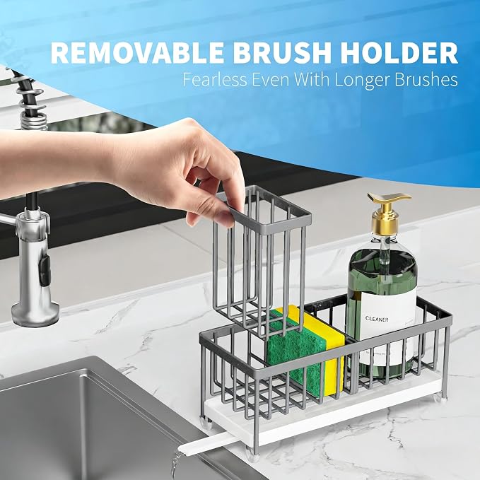 Cisily Sponge Holder for Kitchen Sink, Sink Caddy Organizer - Image 5