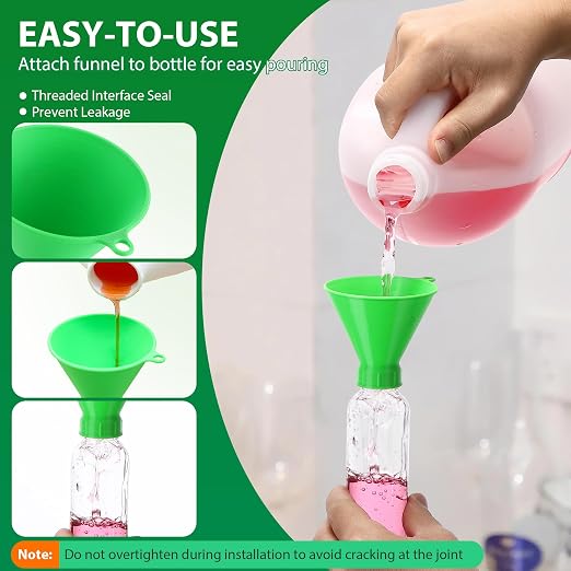 Threaded Funnel Easy Fill Funnel, Twist On Empty Spray Bottle Refill Adapter Fit - Image 5