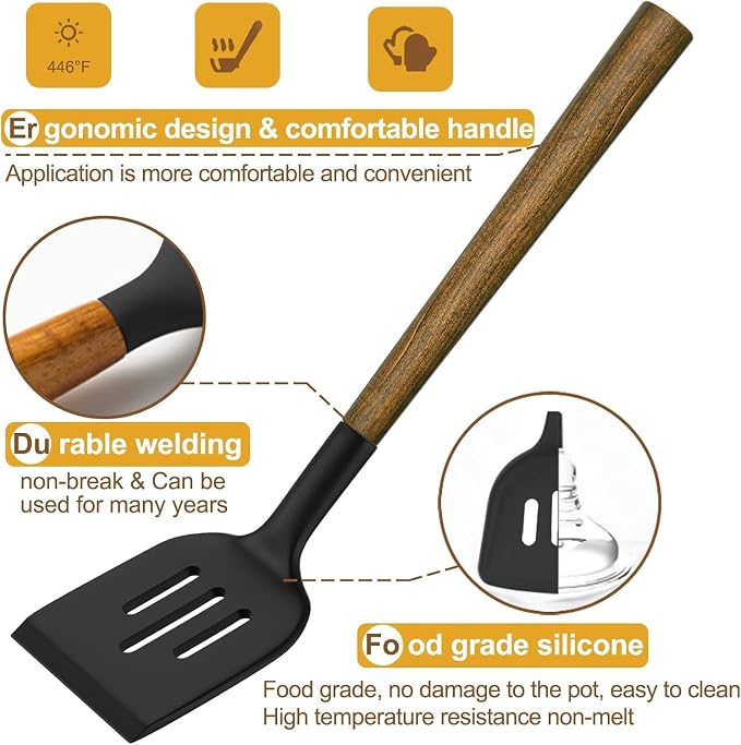 Silicone Cooking Utensil Set, Umite Chef 8-Piece Kitchen Utensils Set - Image 7