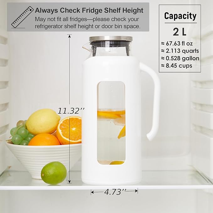 Delove Glass Pitcher with Lid & Shatterproof Shell – Heat-Resistant - Image 6