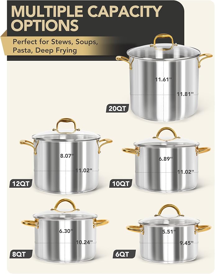 MICHELANGELO Stainless Steel Stock Pots - Image 8