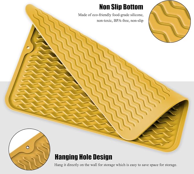 Large 24" x 18" Silicone Dish Drying Mat - Image 4