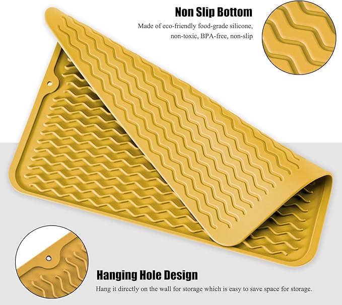 Large 14" x 11" Silicone Dish Drying Mat - Image 4