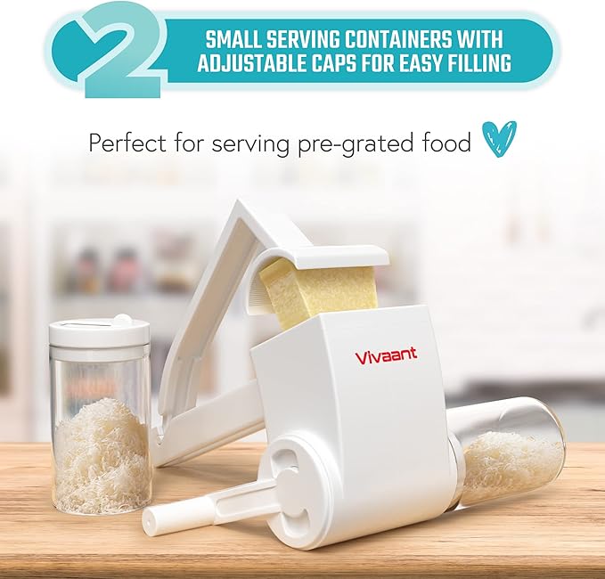 Vivaant Parmesan Cheese Grater Hand Crank, Restaurant-Grade Rotary Cheese - Image 6