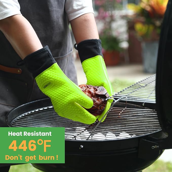 GEEKHOM BBQ Gloves Heat Resistant Oven Mitts - Image 4