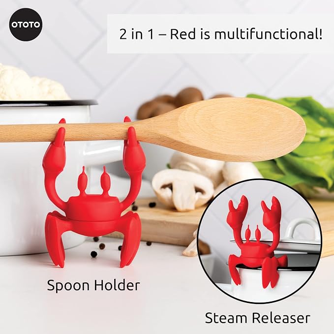 OTOTO Red The Crab Silicone Utensil Rest - Image 3