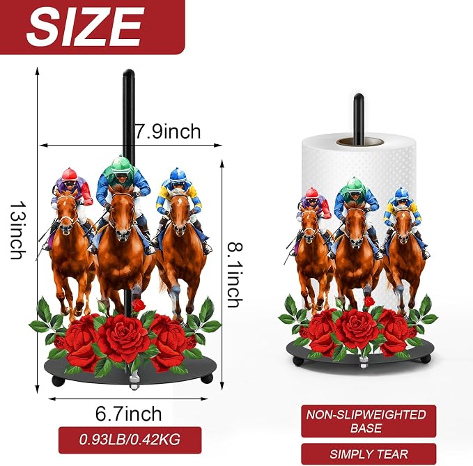 Whaline Horse Racing Paper Towel Holder Countertop Run - Image 2
