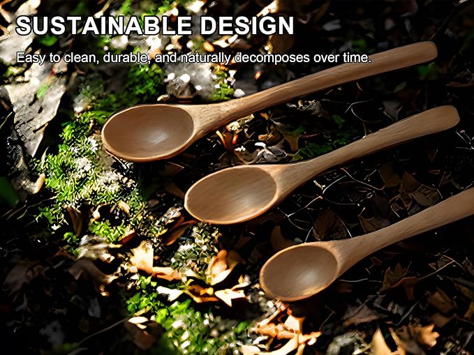 6 Piece Small Wooden Spoons Set - Image 6