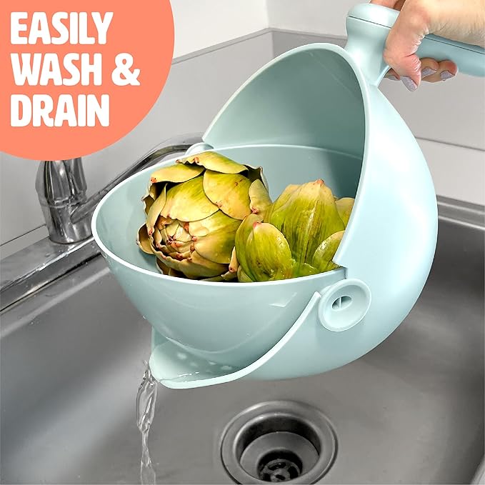 Tasty 2-in-1 Swing Bowl Colander, Built-In Strainer Basket - Image 2