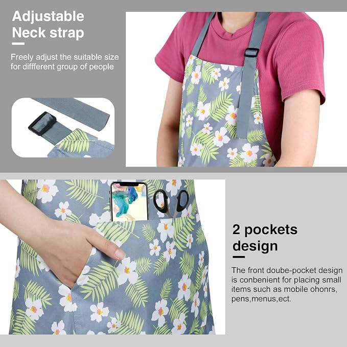 BOUMUSOE 3 Pack Floral Aprons - Image 5
