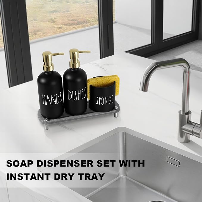 Kitchen Soap Dispenser Set, 16.9 fl oz Hand and Dish Soap Dispensers - Image 7