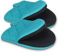 Short Oven Mitts, Heat Resistant 500°F, Silicone Grip Kitchen Gloves, Non-Slip by GOLDMEET