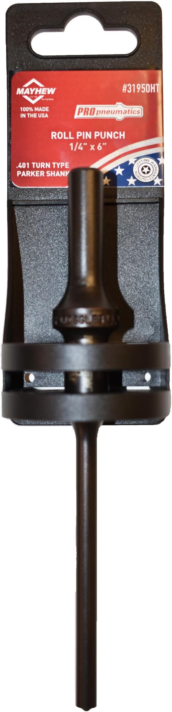 Mayhew Tools 31950HT Pneumatic Roll Pin Punch, 1/4" x 6" Hang Tag by Mayhew