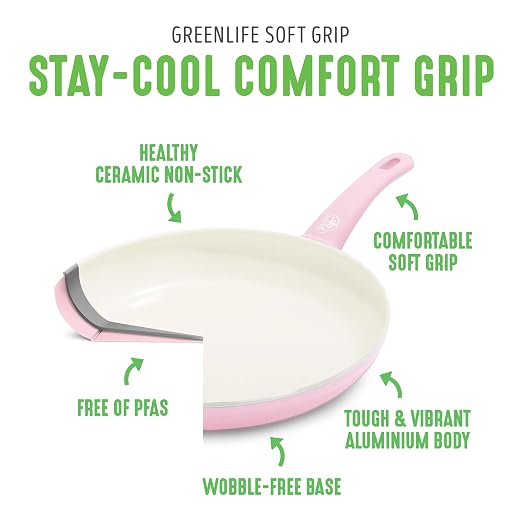 GreenLife Nonstick 8" Frying Pan Skillet, Non-Toxic PFAS-Free Ceramic Nonstick - Image 3