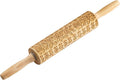 TableCraft Embossed Beech Wood Rolling Pin – 15.25 Inches, Fall Leaf Imprint by TableCraft