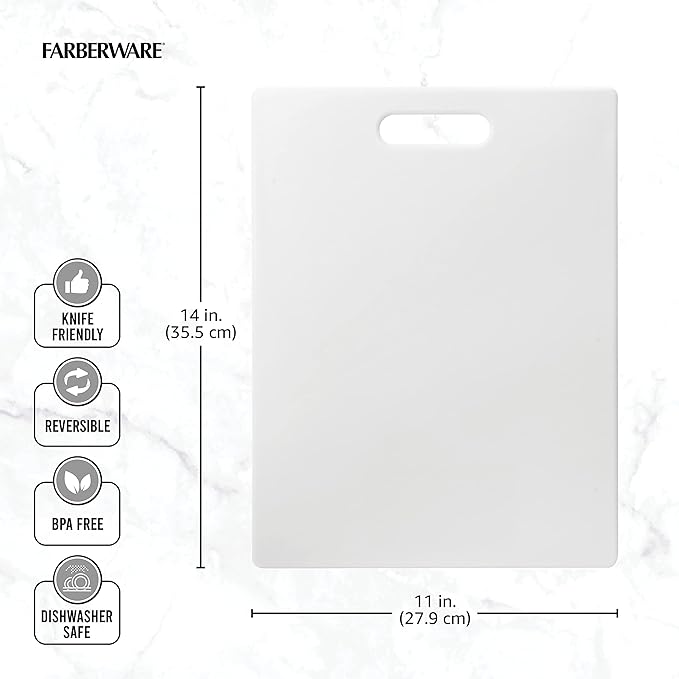 Farberware Large Cutting Board, Dishwasher- Safe Plastic Chopping Board - Image 5
