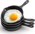 Hiceeden 4 Pack Mini Cast Iron Skillet, Grill Safe, Indoor and Outdoor Use by Hiceeden