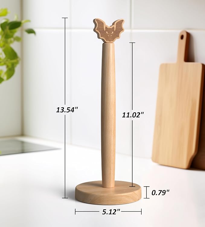 KitchLife Cute Wooden Paper Towel Holder Countertop - Image 2